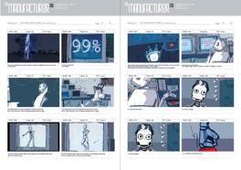 Storyboard for “The Manufacturer”, a robot themed Love&Hate story. 3D Animation short. 