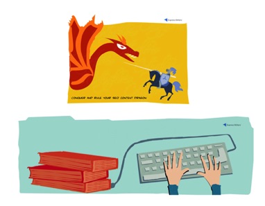 Graphics and illustrations for Express Writers blog and site.