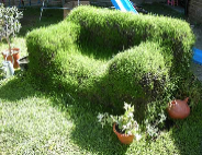 Grass sofa at Twickenham
